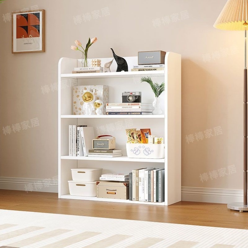 实木儿童书架置物架落地书柜简易家用收纳组合格子柜多层矮柜靠墙
