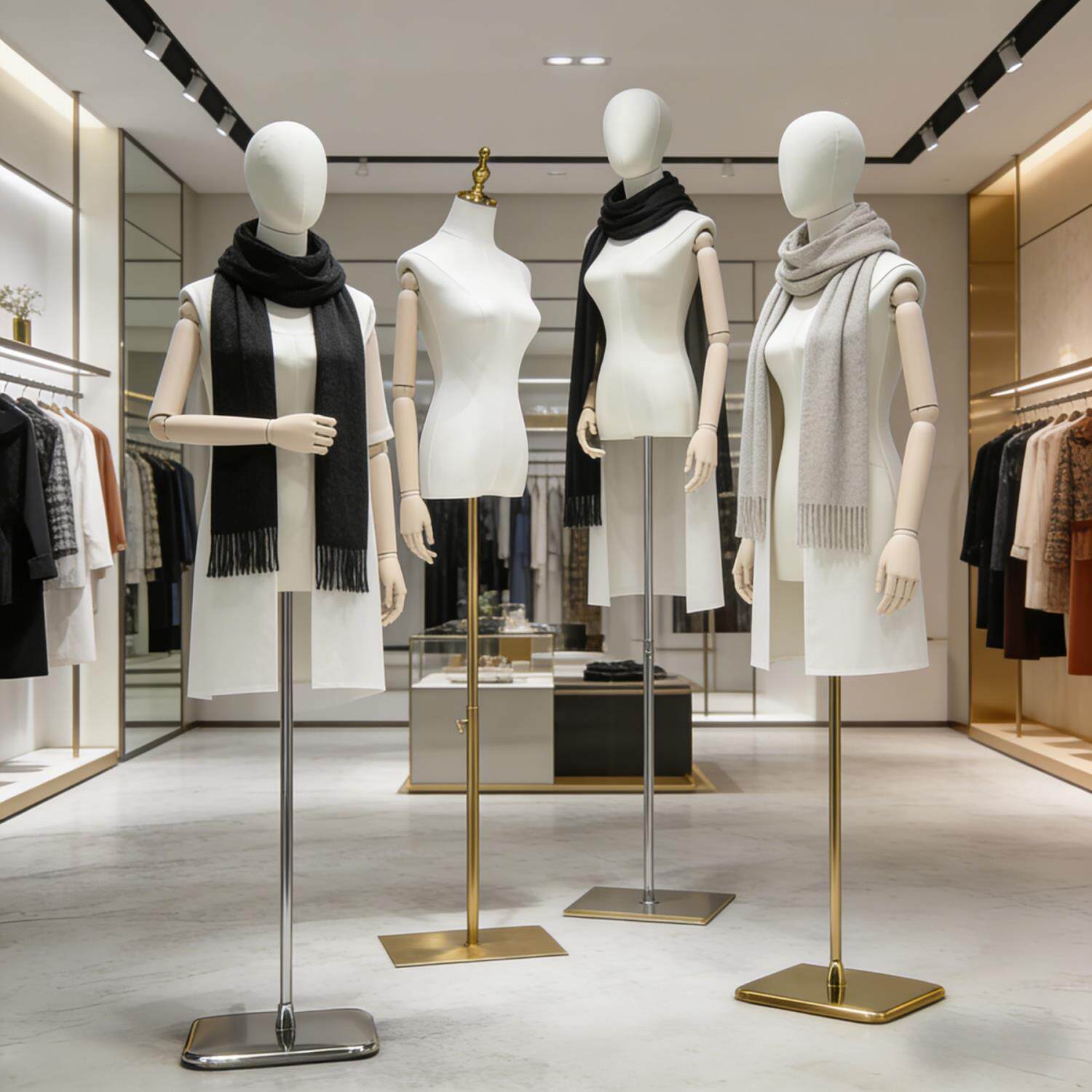 模特展示架白棉服装店道