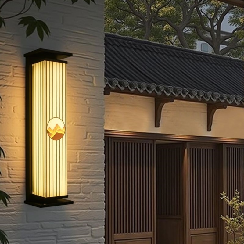 太阳能壁灯别墅阳台大门灯现代中式庭院围墙壁灯户外防水防尘壁灯