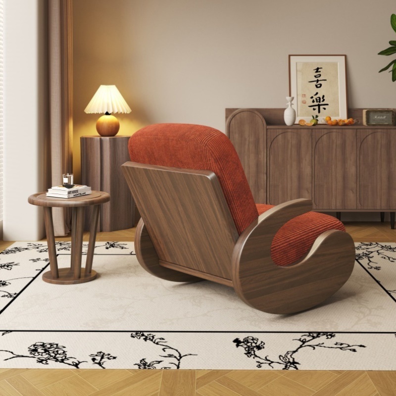 中式实木摇椅单人摇摇椅阳台卧室脚踏休闲躺椅家用拆洗懒人沙发