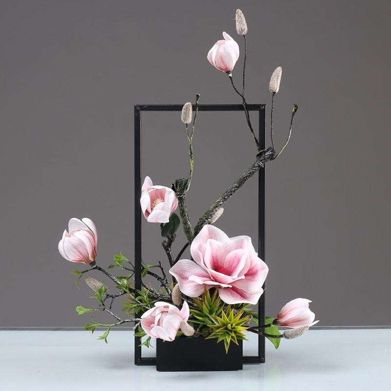 高档插花工艺假花摆件家居装饰品现代客厅电视柜仿真玉兰花摆设