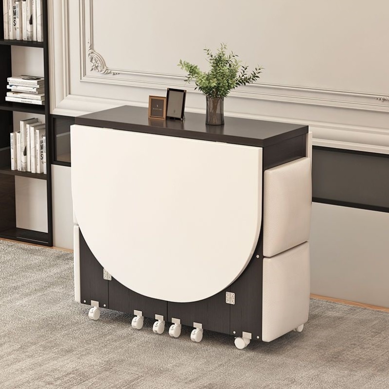 折叠餐桌可移动伸缩长方形小户型多功能桌椅组合家用超薄吃饭桌子