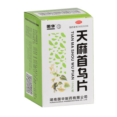 【国华】天麻首乌片100片*1瓶/盒脱发耳鸣脂溢性脱发养血