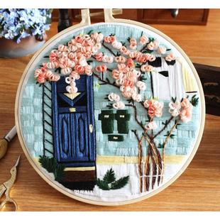 特色建筑风景庭院春盛欧式 跨境diy手工刺绣材料包 刺绣件针线套件