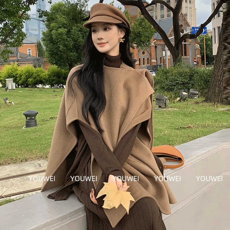 【原版 现货秒发】斗篷披肩大衣秋冬外搭高级感毛呢外套女春秋