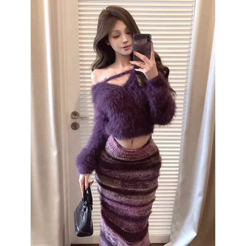 软糯美式慵懒风毛衣套装