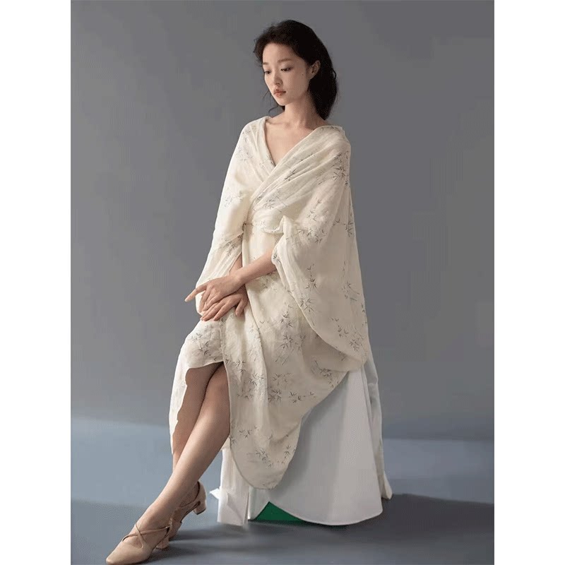 国风创意汉服裙子气质连衣裙佛系禅意旅游长裙女