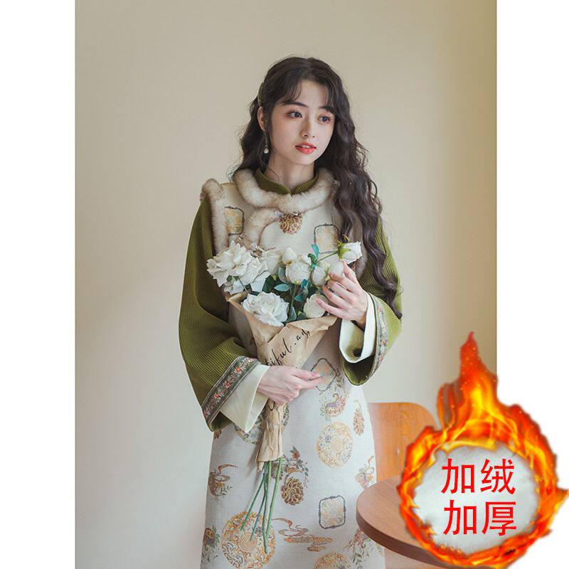 加绒加厚新中式国风马甲