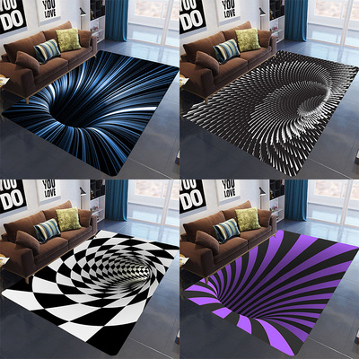 视觉错觉地毯北欧视觉长方形立体几何眩晕地毯客厅茶几卧室床边毯