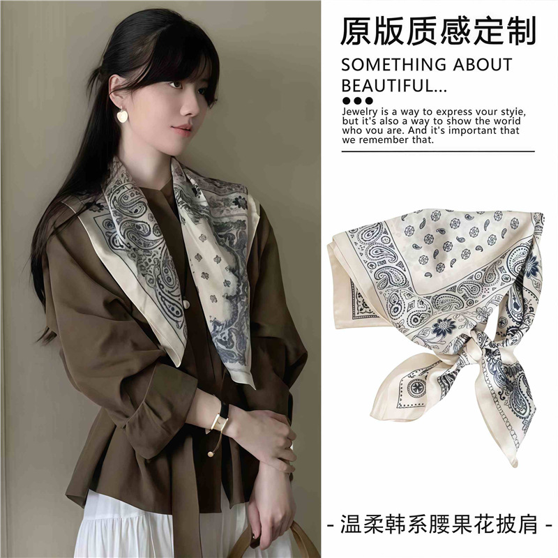 服饰腰链！温柔韩系腰果花丝巾披