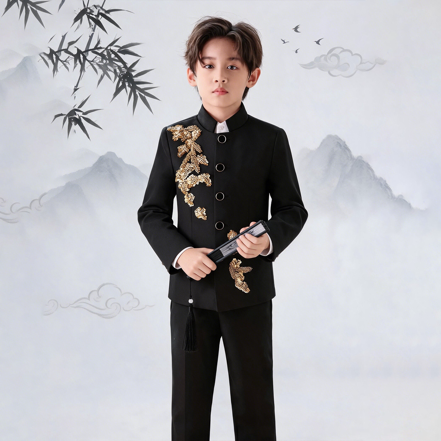 馨语童男童礼服套装儿童中国风图片