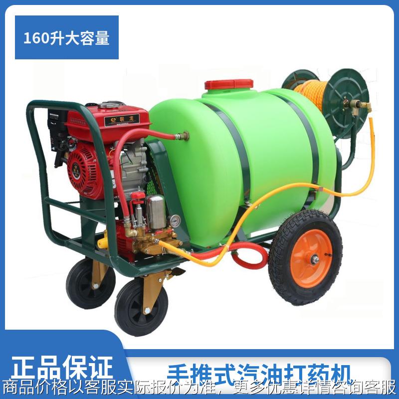 绿化带杀虫拉管式喷雾机0米药管汽油喷药机160升推车式打药机