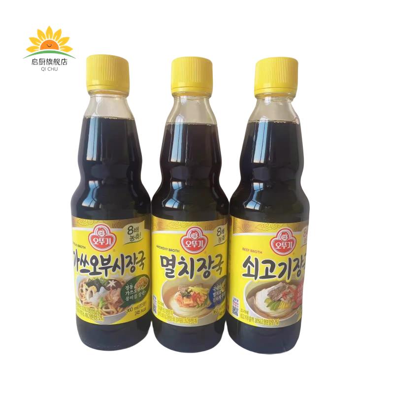 韩国进口不倒翁挂面汤调味料牛肉银鱼柴鱼片面条汤提鲜酱汁360ml