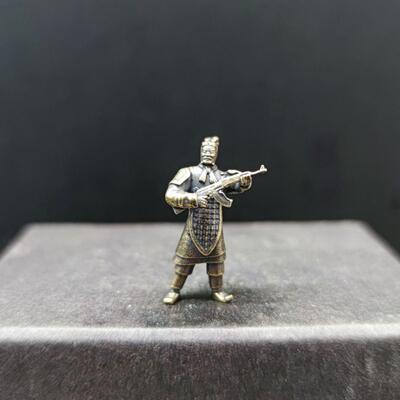 兵马俑拿ak黄铜金属秦始皇现代战