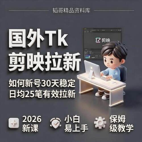 TikTok CapCut国际版剪映拉新完整流程广告挂载推广转化实操攻略