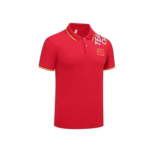 T恤国服POLO衫 夏中国队翻领运动短袖 男女体校武馆校服游泳教练服