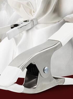 6寸重型金属白色A字夹拍摄夹具弹簧夹快速固定婚纱收腰拖尾夹子