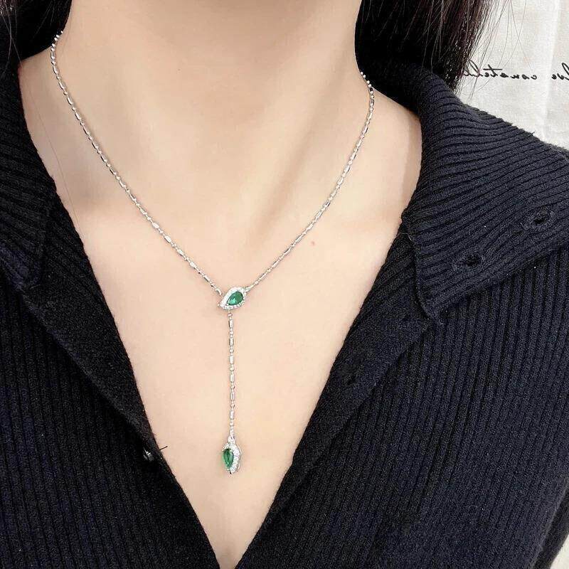 云珀坊1合金项链很闪蛇年款小众灵蛇美式锁骨链男款女配饰颈链i