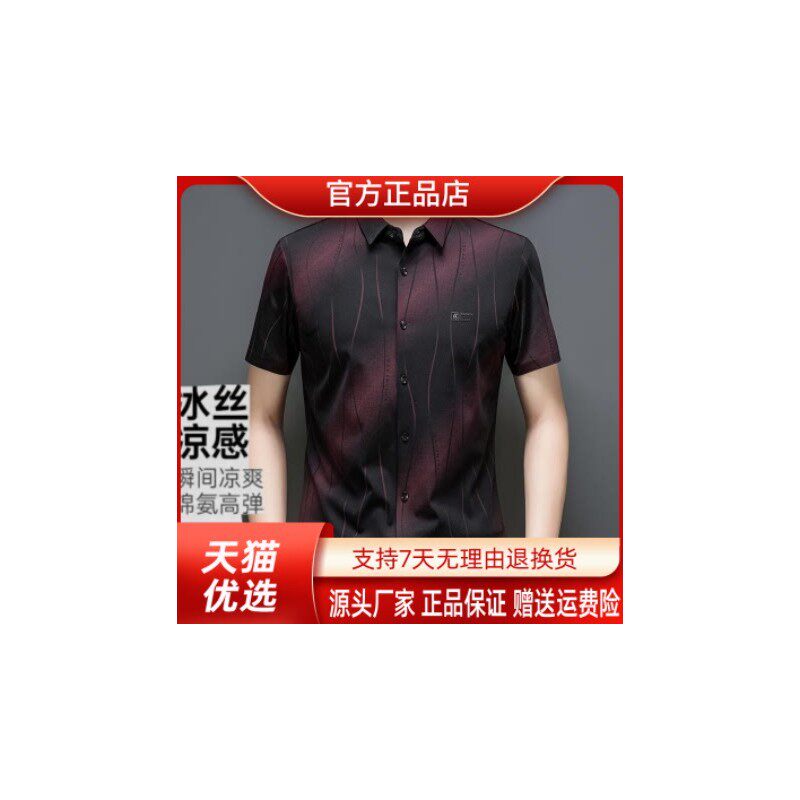 北嘉服饰夏季新款男士短袖衬衫薄款透气弹力无痕商务半袖衬衣男装