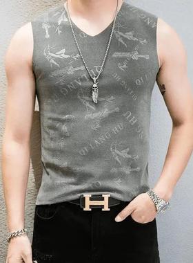 彩亿臻选冬季黑色悟空无痕v压花保C暖背心男修身运k动潮P流个性潮