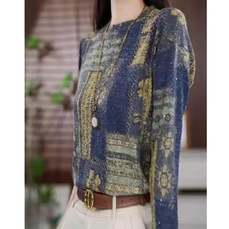 尧卿2025秋冬新款圆领德绒打底衫长N袖宽松遮肚显瘦洋气时