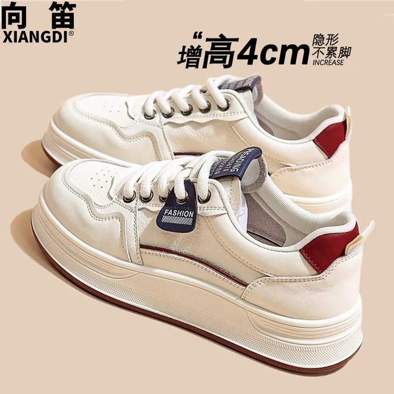 头层牛皮小白鞋子女鞋秋季新款百休闲板鞋