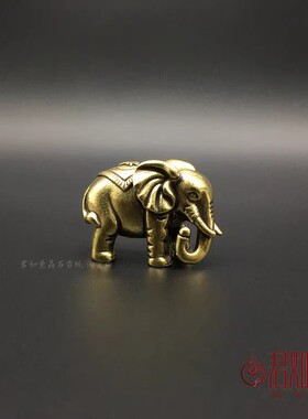 可爱铜大象小铜象纯铜桌面摆件