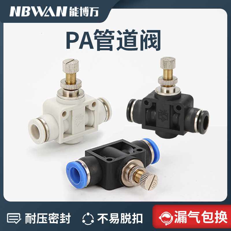 气动接头塑料快插气管快速接头LSA-8管道型直通节流阀PA-6/10/12