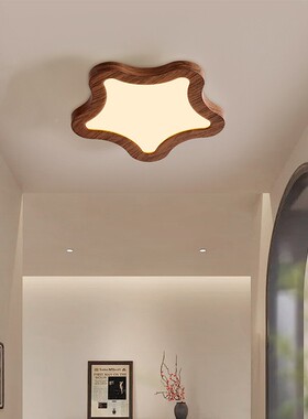 中古风木道纹色光超薄云朵灯复古简廊约AKE玄关灯全谱阳台走过吸