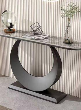 式岩72719板意条玄桌端景台入户柜现代简约轻奢客厅靠墙关窄桌案