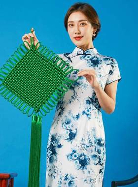 黄色中国结小号挂件草绿色客厅墙门上大红色挂饰蓝色中国结纯凌之