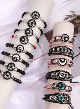 Stackable PU Leather Chain Bracelet With 26 English Letter