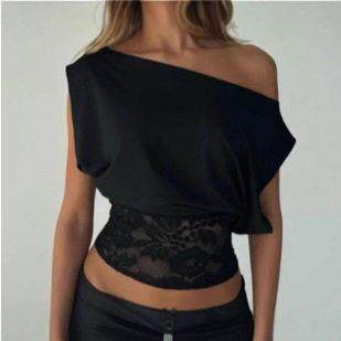 Women's Elegant Chic Lace Patchwork Asymmetric Sleeveless
