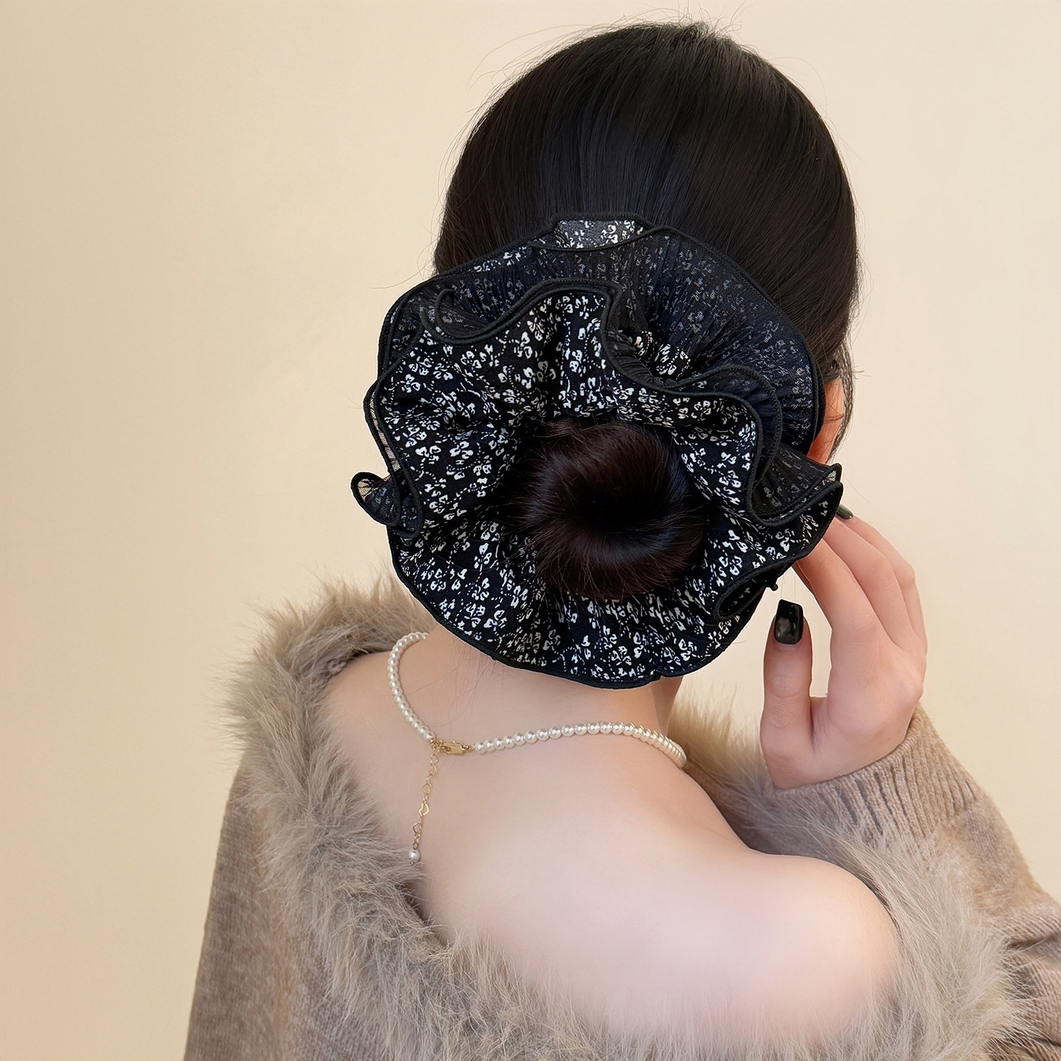 韩系气质碎花布艺大肠发圈女新款高级感褶皱花边百搭不伤发头绳,饰品/流行首饰/时尚饰品新,发饰,淘宝优惠券,粉丝福利购,淘宝优惠卷