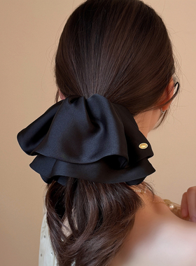 发夹女后脑勺2025新款高端缎面裙摆马尾夹蝴蝶结抓夹头饰森系发饰