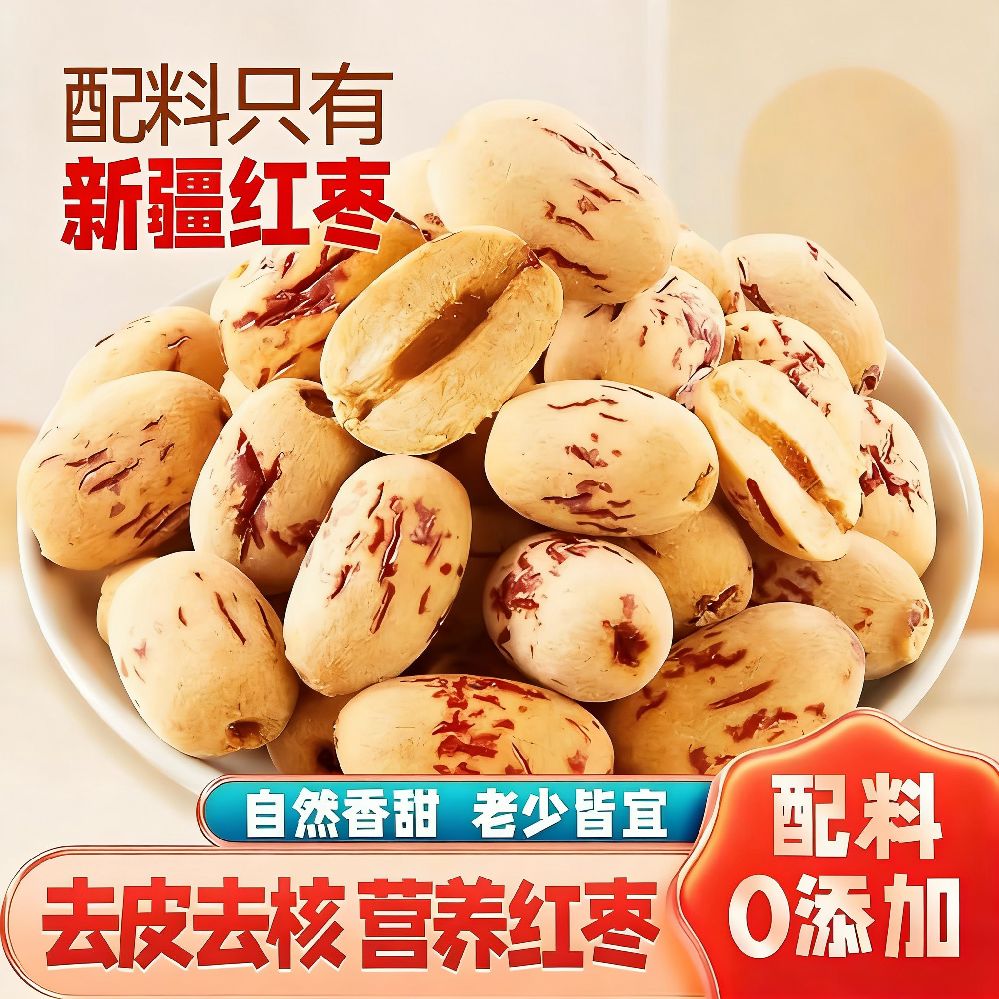 去皮去核红枣新疆特产无核灰枣无皮免洗脱皮煲汤网红煮粥大枣零食,零食/坚果/特产,枣类制品,淘宝优惠券,粉丝福利购,淘宝优惠卷