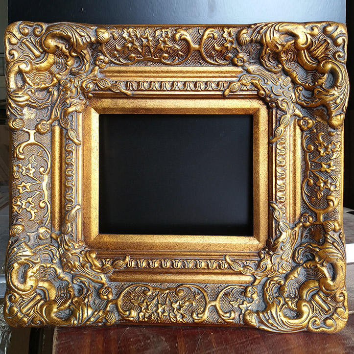 欧式实木画框 小尺寸方框 金色做旧实木框宽12.5cm厚度5厘米