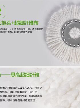 思高原厂旋转拖把头旋转拖把替换布头好神拖通用布头超纤纤维布头