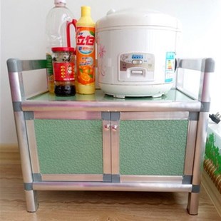 简易碗柜厨房出租房家用放碗多层不锈钢铝合金经济型小型橱柜储物