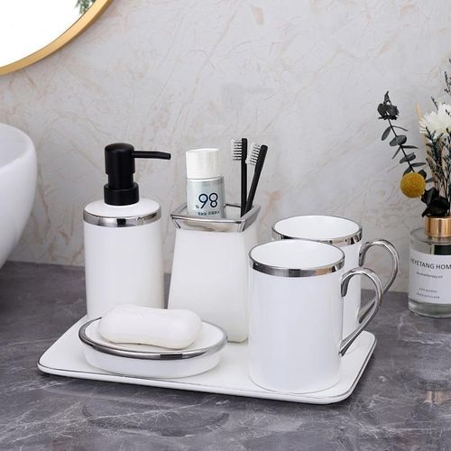 轻奢骨瓷洗漱杯情侣套装创意陶瓷漱口杯家用卫生间刷牙杯套件牙缸