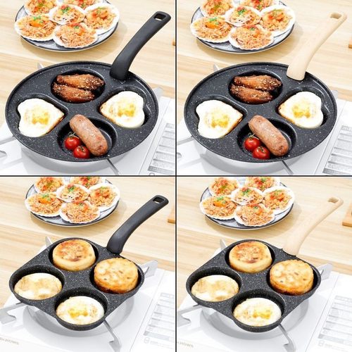 新款家用铸铁煎蛋神器加深鸡蛋汉堡锅无涂层蛋饺锅平底煎锅不粘锅