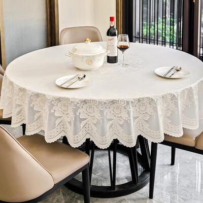 2025新款桌布圆形防水免洗法式圆桌布高级感餐桌桌布大圆桌子桌布