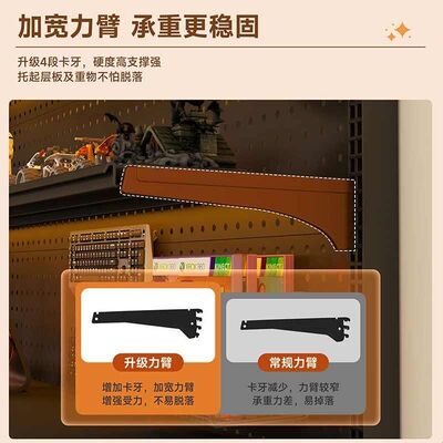 洞洞板书架置物架免打孔电脑桌面改造落地电竞房间装饰金属收纳架