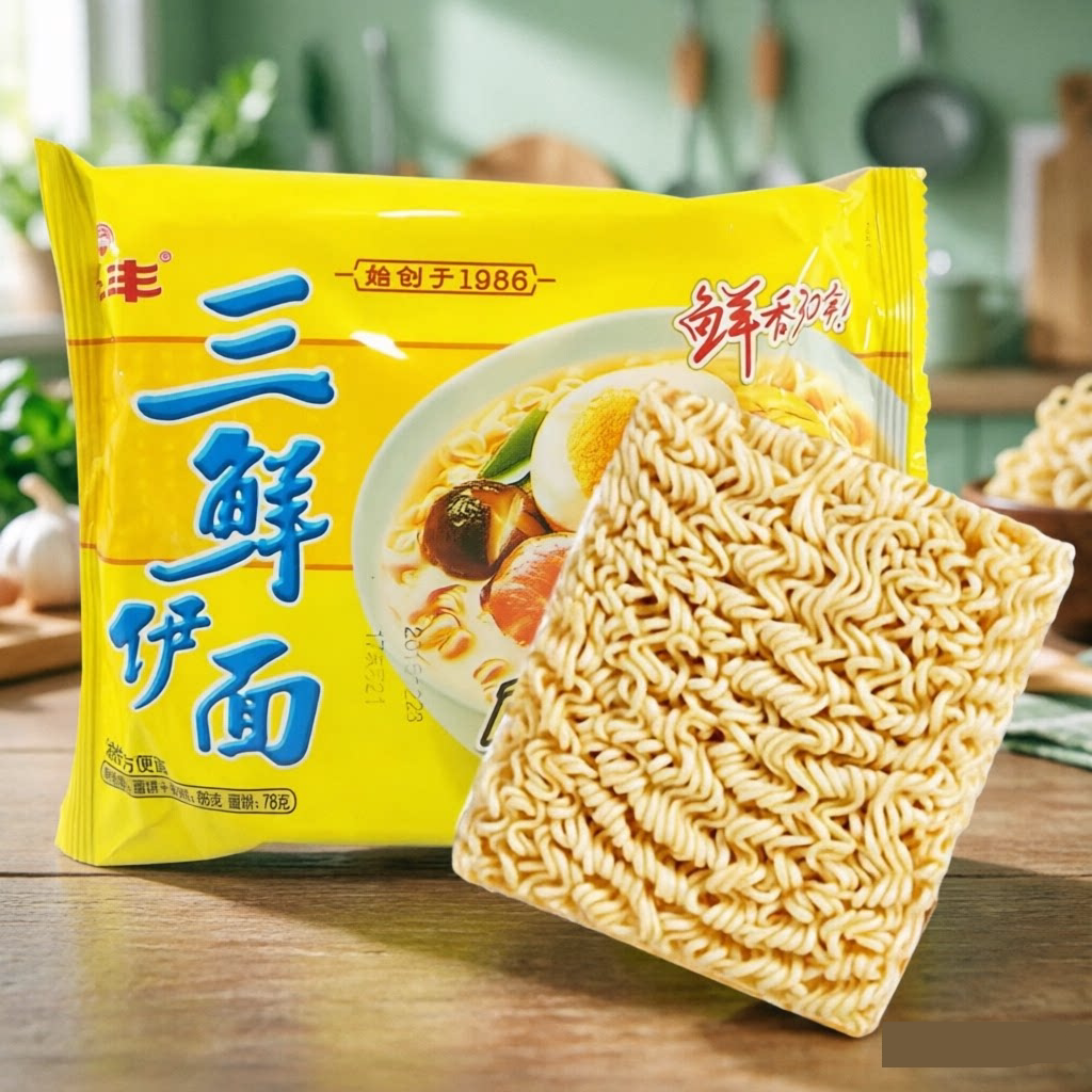 雪菜牛肉面+华丰三鲜伊面怀旧方便面劲道面饼夜宵解馋干吃图片
