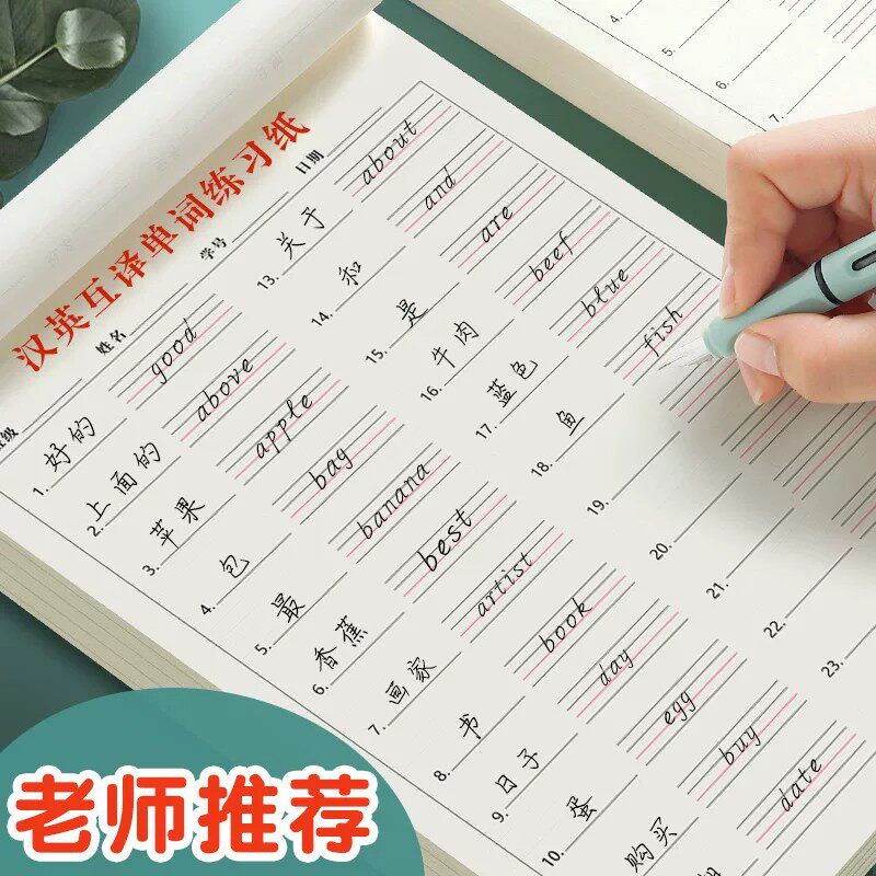 加厚护眼英语互译听写纸