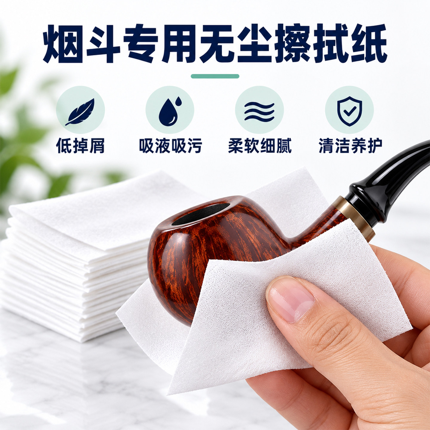 烟斗专用一次性擦拭布去油除垢