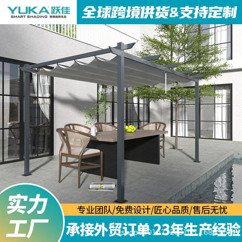 户外布凉亭庭院遮阳防雨布凉亭铝合金框架露天花园休闲凉亭工厂