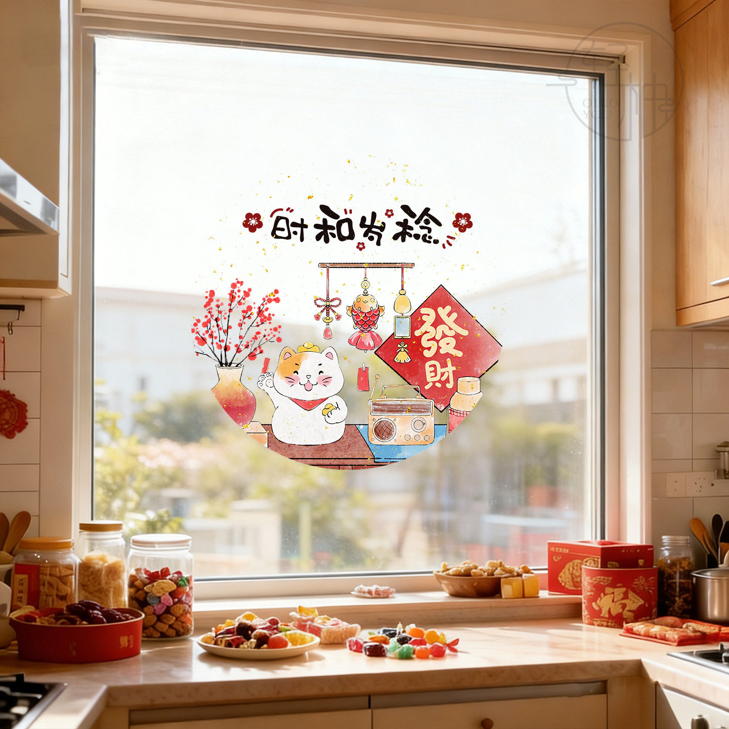 新年复古中式玻璃窗花马年春节过年家用卧室窗户喜庆贴纸静电窗花,家居饰品,软装墙贴,淘宝优惠券,粉丝福利购,淘宝优惠卷