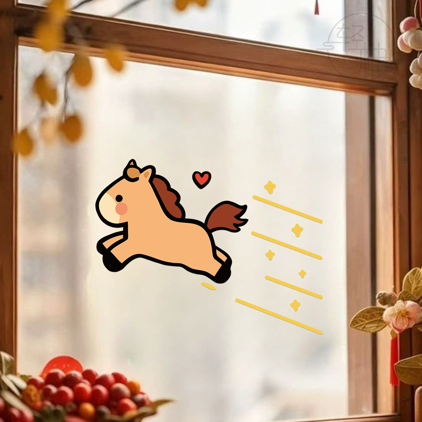 新年可爱卡通玻璃装饰贴纸春节过年家用窗花卧室窗户布置静电贴画,家居饰品,软装墙贴,淘宝优惠券,粉丝福利购,淘宝优惠卷