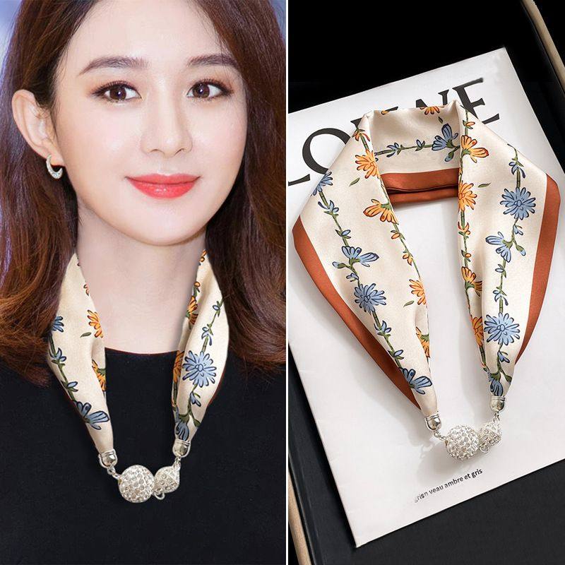 上海故事磁吸扣丝巾发带黑白色网红新款磁力扣手链小长条女春夏天